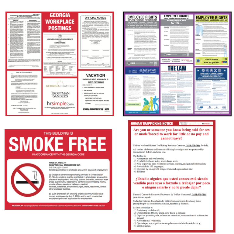 Complete Georgia Poster Suite employment law image, remote work, labor laws, employment laws, right to work, order of protection, minimum wage